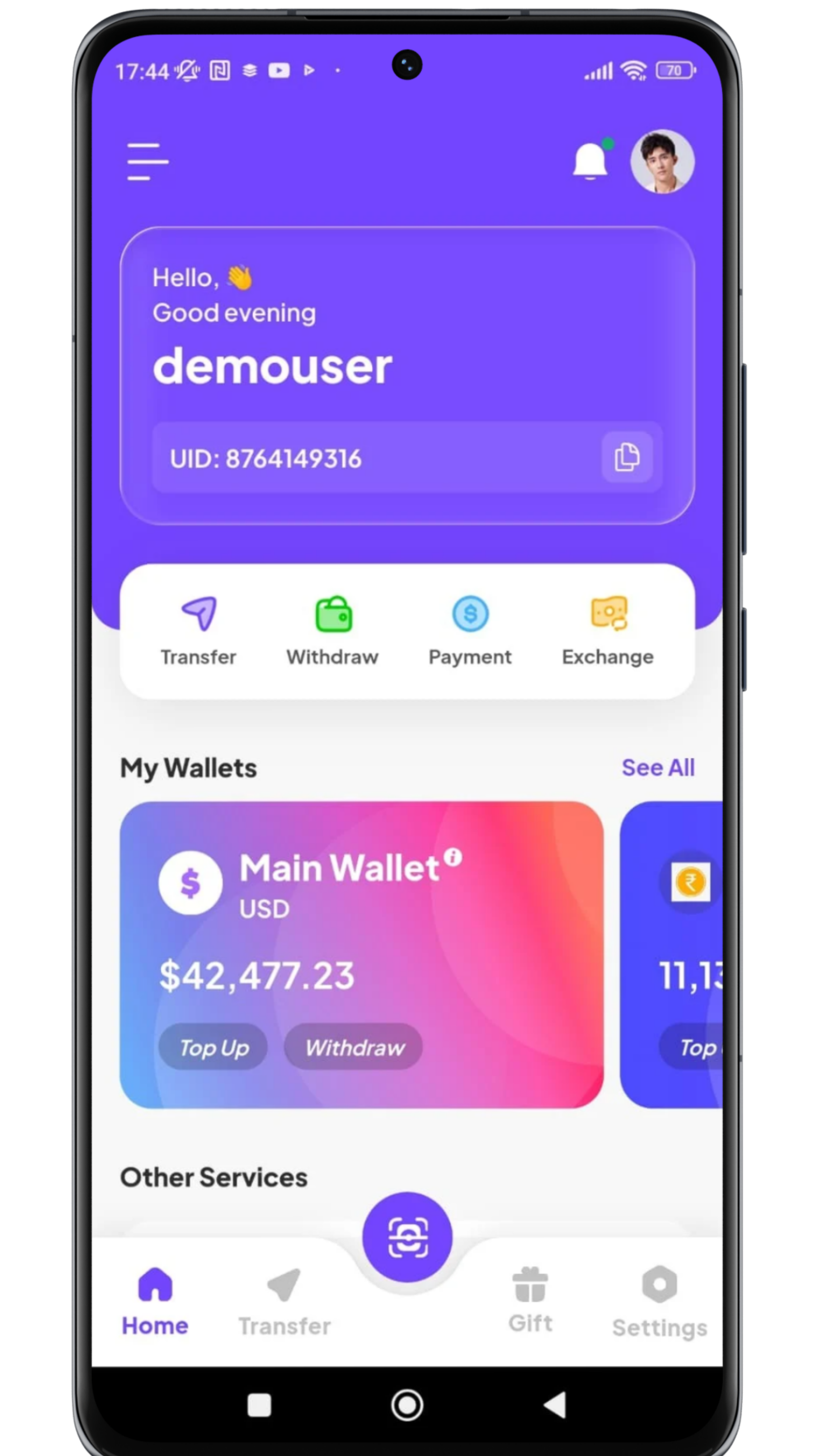 Swix app — digital wallet and payment platform